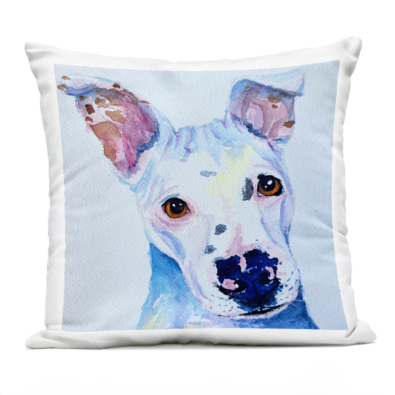 Stupell Industries White Dog Watercolor Outdoor Printed Pillow, design by Tatiana Roberts, 18 x 7 x 18